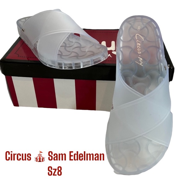 Sam Edelman Shoes - Circus 🎪 by Sam Edelman White Jelly Slip On Sandals Size 8 NWT
